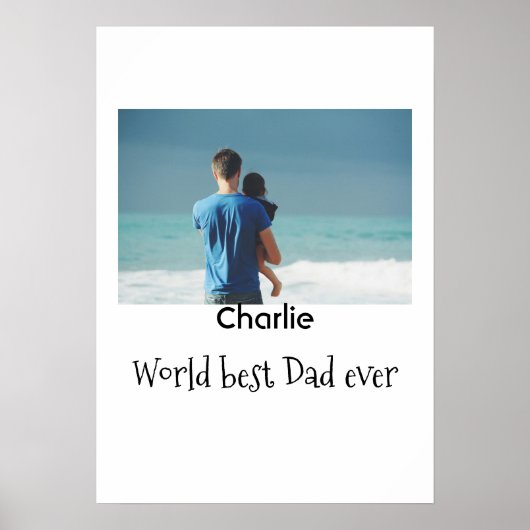 welt bester vater jemals foto name datum einfach v poster (Vorne)