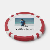 welt bester vater jemals foto name datum einfache  pokerchips (Einzeln)