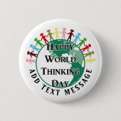 Welt-Denktag-Anstecknadel Button (Vorderseite)