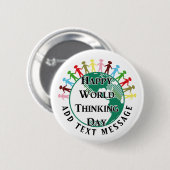 Welt-Denktag-Anstecknadel Button (Vorne & Hinten)