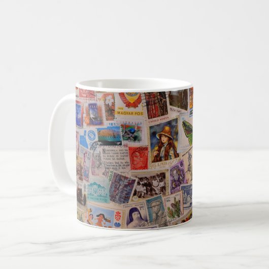 Welt der Briefmarke - Kaffee-Tasse Kaffeetasse (Vorderseite Links)