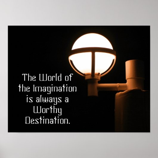Welt der Fantasie - Zitat - Kunstdruck Poster (Vorne)