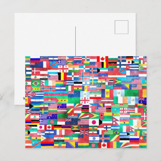 Welt der Flaggen Postkarte (Vorne/Hinten)