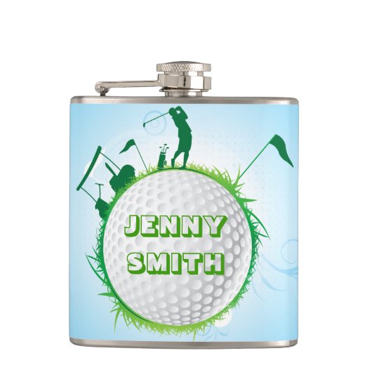 Welt der Golf Damenflasche Flachmann (Vorderseite)