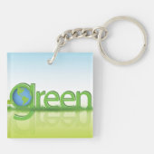 Welt der grünen Erde Schlüsselanhänger (Rückseite)