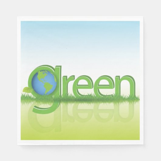 Welt der grünen Erde Serviette (Vorderseite)