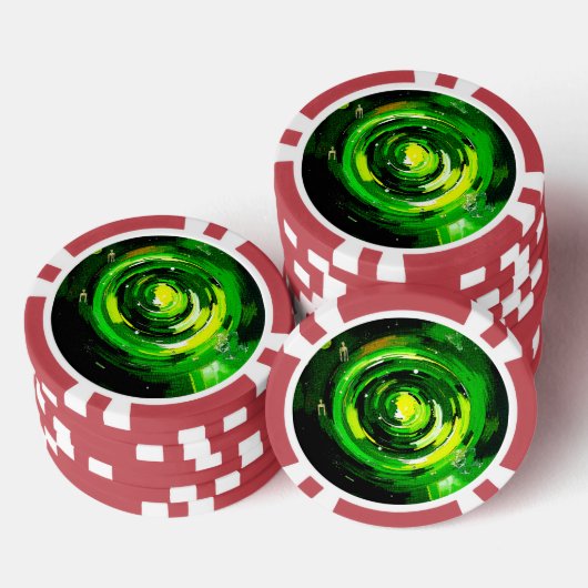 Welt der Grünen Pokerchips (Stapel)