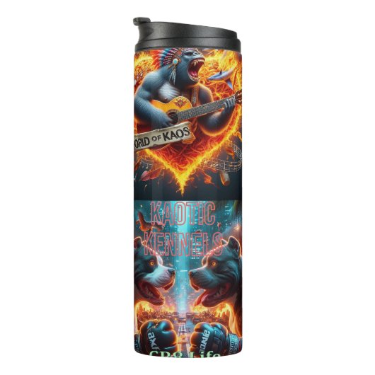 Welt der Kaos-Ritter Thermosbecher (Nach rechts gedreht)