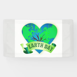Welt des Earth Day Heart Banner
