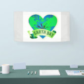 Welt des Earth Day Heart Banner (Messe)