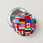 Welt des Flaggenknopfes Button (Vorne & Hinten)