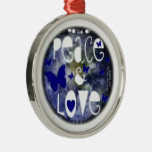 Welt des Friedens und der Liebe Ornament Aus Metall (Rechts)
