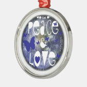Welt des Friedens und der Liebe Ornament Aus Metall (Links)