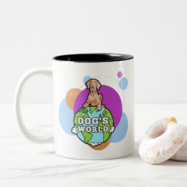 Welt des Hundes mit Kreisen Zweifarbige Tasse