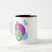 Welt des Hundes mit Kreisen Zweifarbige Tasse (Vorderseite Links)