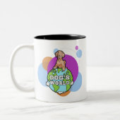 Welt des Hundes mit Kreisen Zweifarbige Tasse (Links)