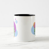 Welt des Hundes mit Kreisen Zweifarbige Tasse (Mittel)