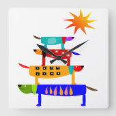 Welt des Hundes Quadratische Wanduhr (Vorderseite)