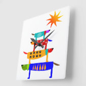 Welt des Hundes Quadratische Wanduhr (Winkel)