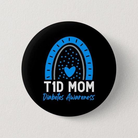 Welt Diabetes Day Cloud T1D Typ 1 Diabetes Mama Button (Vorderseite)
