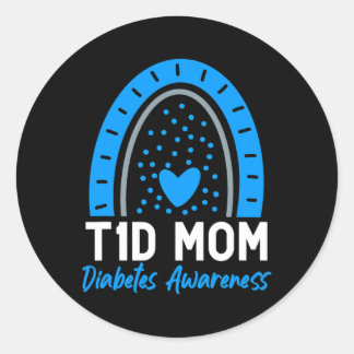 Welt Diabetes Day Cloud T1D Typ 1 Diabetes Mama Runder Aufkleber