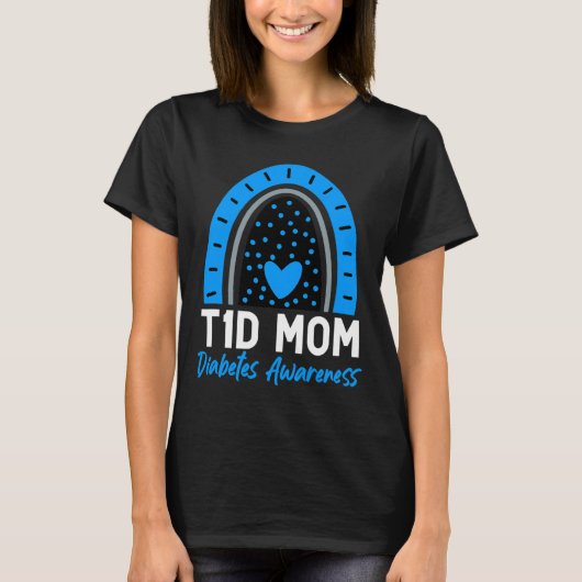 Welt Diabetes Day Cloud T1D Typ 1 Diabetes Mama T-Shirt (Vorderseite)
