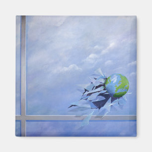 Welt, die Glas bricht Magnet