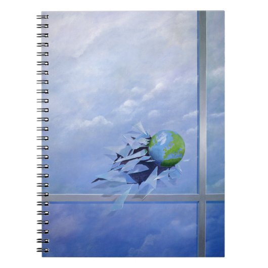 Welt, die Glas bricht Notizblock (Vorderseite)