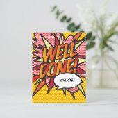 WELT DONE Fun Retro Comic Pop Kunst, Dichtung und Ankündigungspostkarte (Stehend Vorderseite)