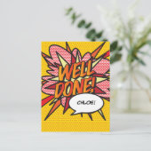 WELT DONE Fun Retro Comic Pop Kunst, Dichtung und  Postkarte (Stehend Vorderseite)