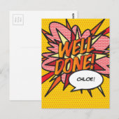 WELT DONE Fun Retro Comic Pop Kunst, Dichtung und  Postkarte (Vorne/Hinten)