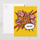 WELT DONE Fun Retro Comic Pop Kunst, Dichtung und  Postkarte (Vorne/Hinten)