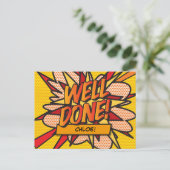 WELT DONE Fun Retro Comic Pop Kunst, Dichtung und  Postkarte (Stehend Vorderseite)