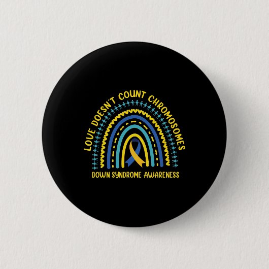 Welt-Down-Syndrom-Regenbogenliebe zählt Chromosome Button (Vorderseite)
