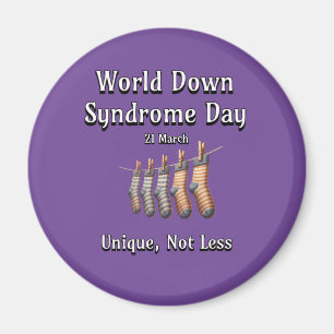 Welt-Down-Syndrom-Tag. Einzigartig nicht weniger Magnet