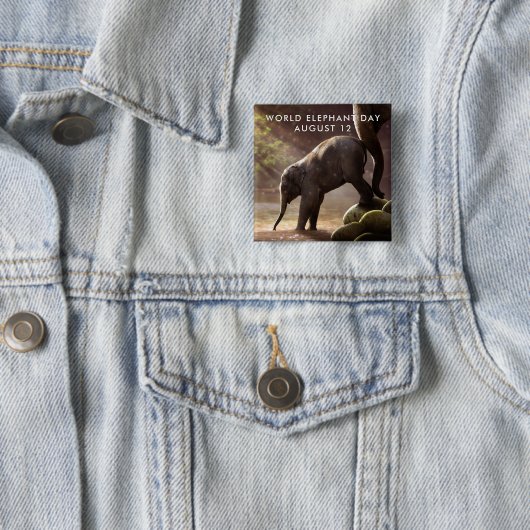 Welt-Elefantentag Button (Beispiel)