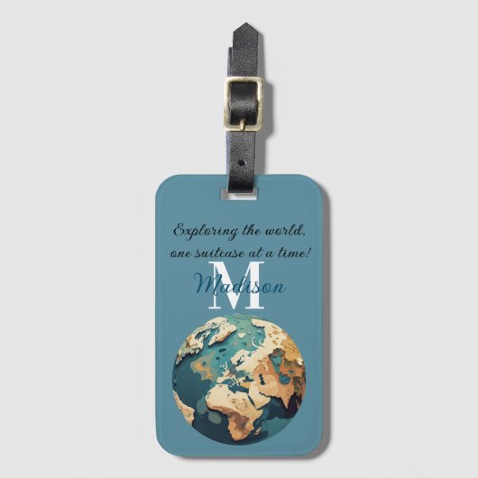 Welt-Explorer-Globus Gepäckanhänger (Vorderseite Vertikal)