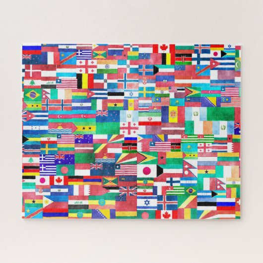 Welt-Flaggen-Puzzle Puzzle (Horizontal)