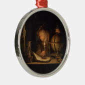 Welt Globe und Stundenglas Ornament Aus Metall (Rechts)