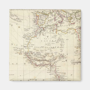 Welt, gnomonischer Proj I Afrika und Südeuropa Magnet