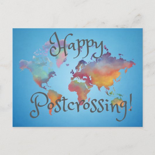 Welt - Happy Postcross Postcard Postkarte (Vorderseite)