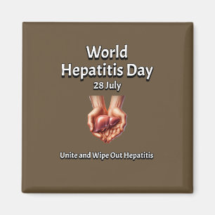 Welt-Hepatitis-Tag. Vereinen und entfernen Sie Hep Magnet