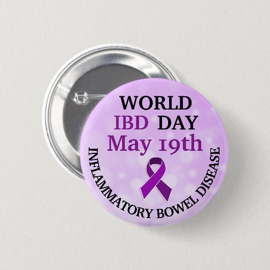 Welt-IBD-Day Awareness-Ribbon Button (Vorne & Hinten)