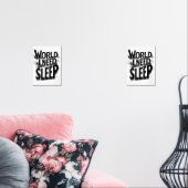 Welt, ich brauche Schlafen Funny Typografy Design Bilderwand Sets (Wohnzimmer)