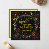 "Welt, ich vermisse dich" Inspirivity Mitteilungskarte (Vorderseite/Rückseite Beispiel)