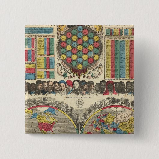 Welt in einer Perspektive Button (Vorderseite)