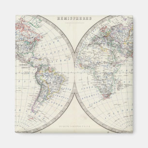 Welt in Hemisphären Magnet