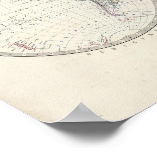 Welt in Hemisphären Poster (Ecke)