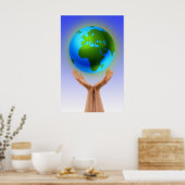 Welt in meinen Händen Poster (Küche)