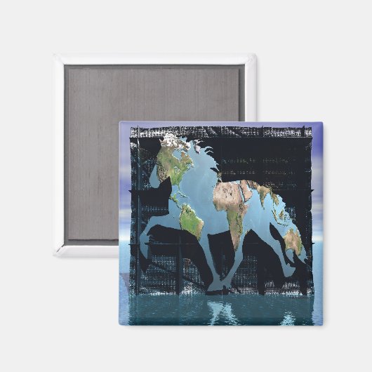 Welt isländischer magnet (Vorderseite/Rückseite)